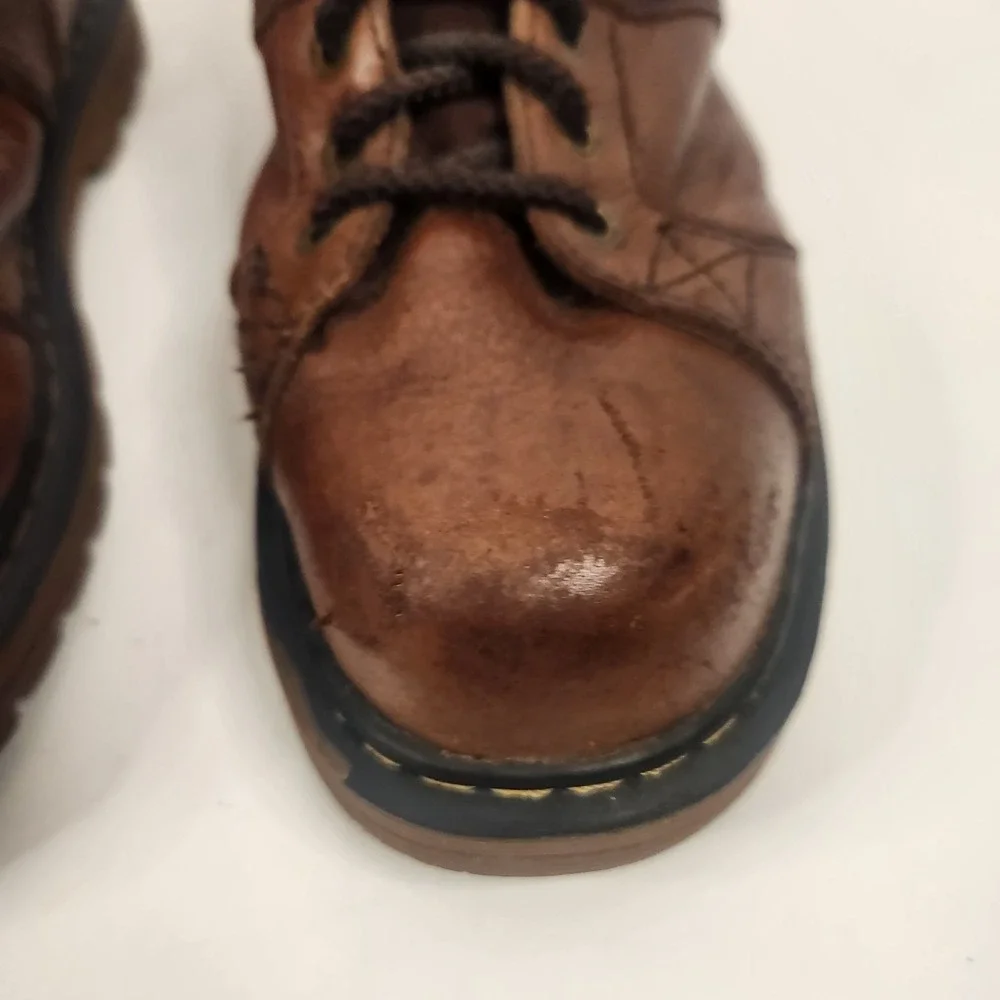 Dr Martens Mens Leather Ankle Boots Sz 8 Leather Steel Toe Work Hiking‎ Brown